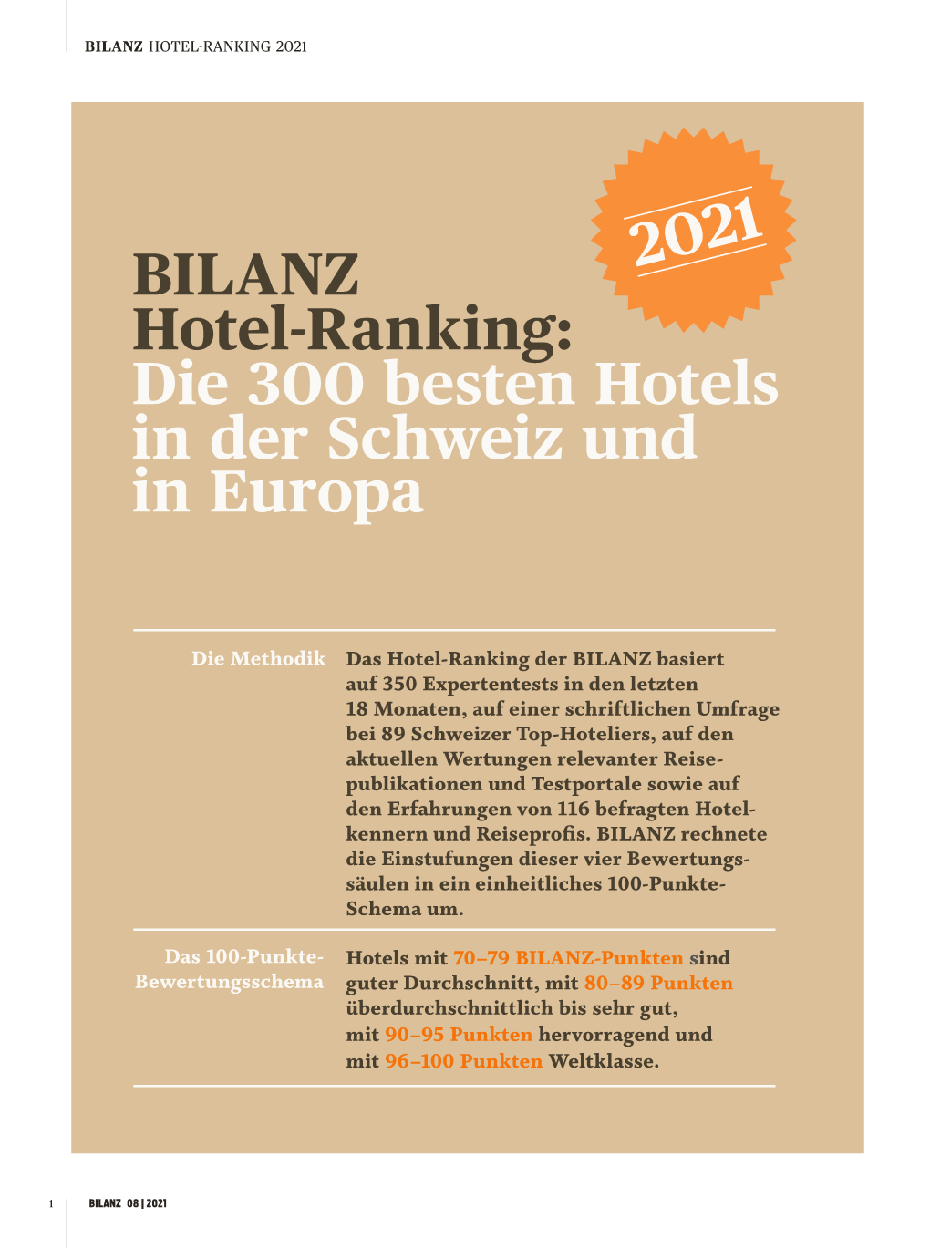 Bilanz Hotel-Ranking 2021