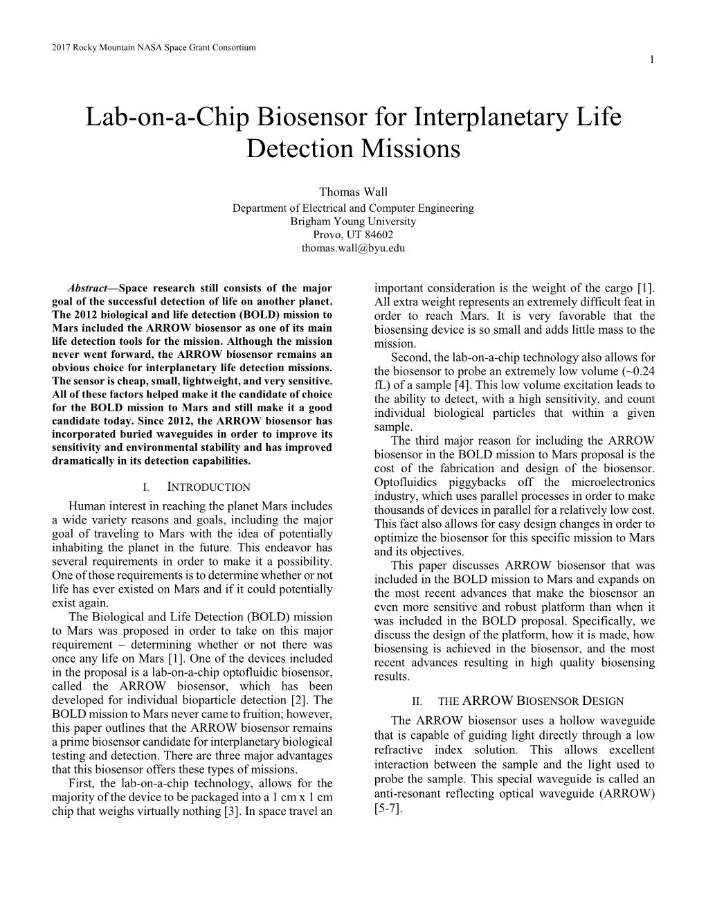 Lab-On-A-Chip Biosensor for Interplanetary Life Detection Missions