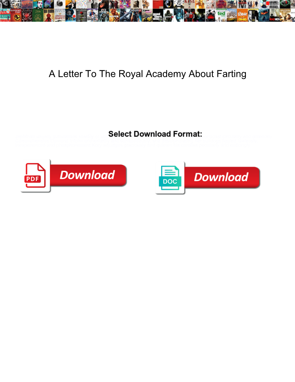 A Letter to the Royal Academy About Farting