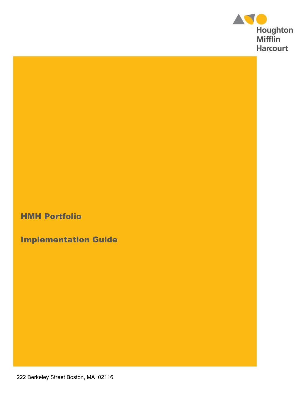 HMH Portfolio Implementation Guide