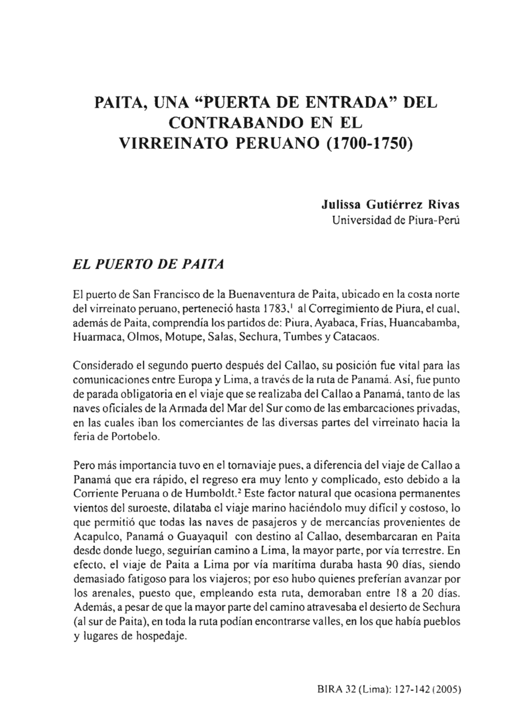 Del Contrabando En El Virreinato Peruano (1700-1750)