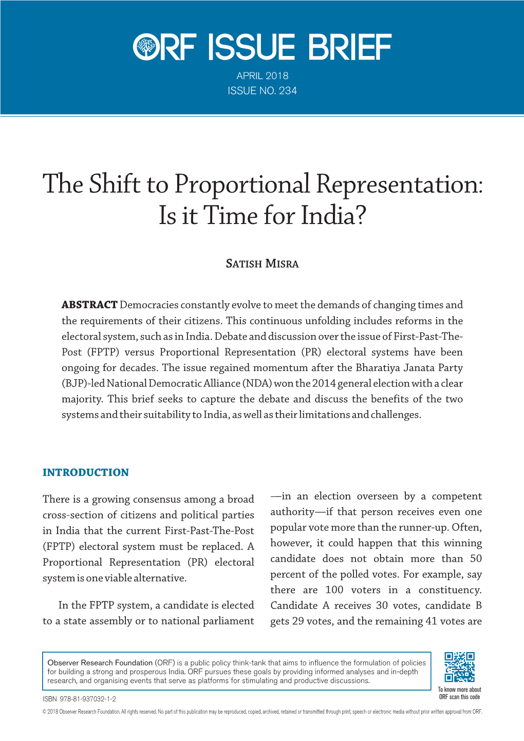 The Shift to Proportional Representation: Is It Time for India?