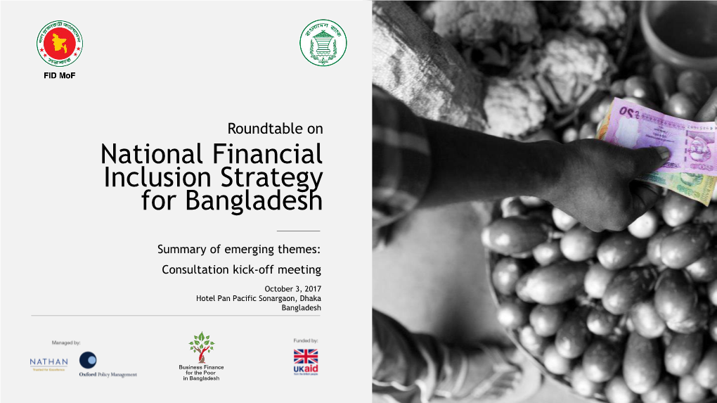National Financial Inclusion Strategy for Bangladesh