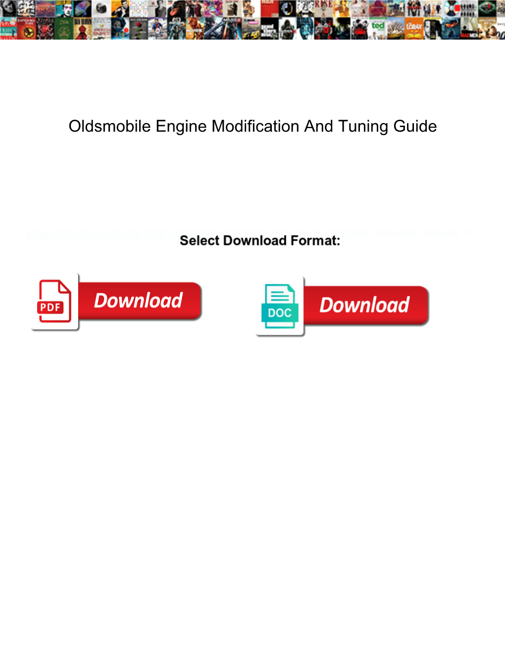 Oldsmobile Engine Modification and Tuning Guide