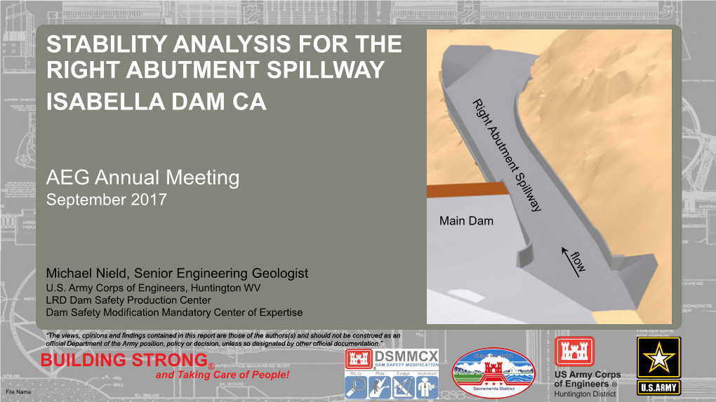 Stability Analysis for the Right Abutment Spillway Isabella Dam Ca