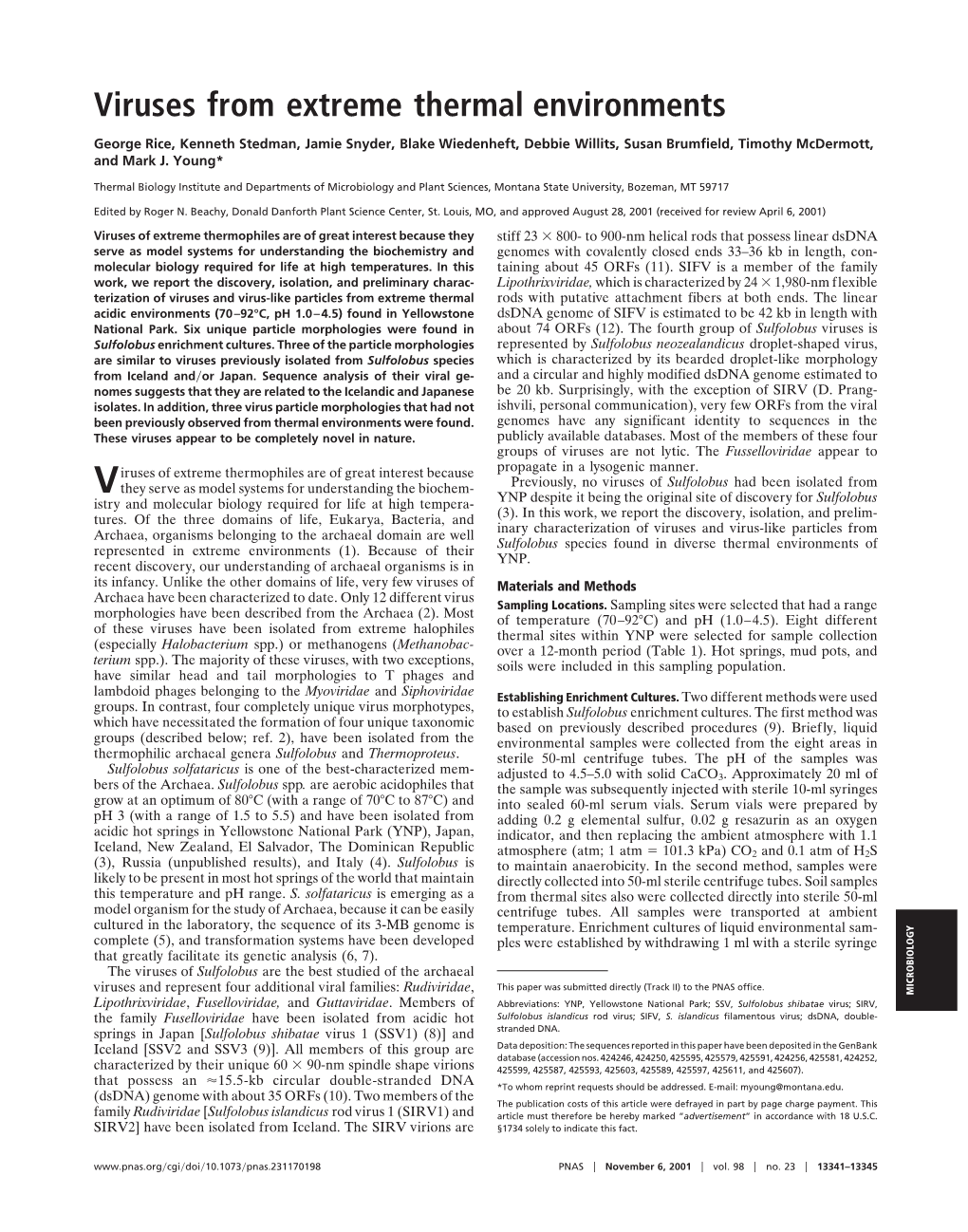 Viruses from Extreme Thermal Environments