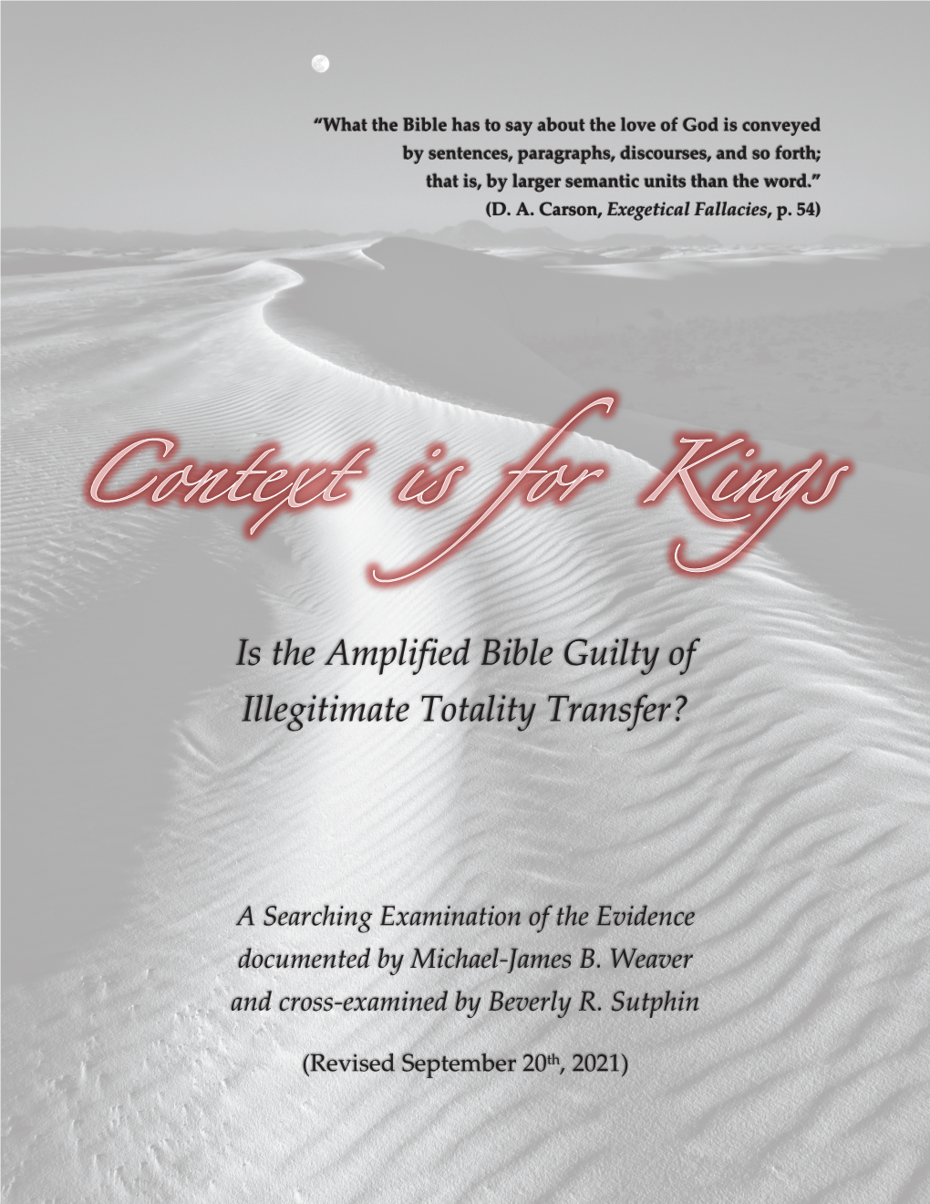 Is the Amplified Bible Guilty of Illegitimate Totality Transfer?