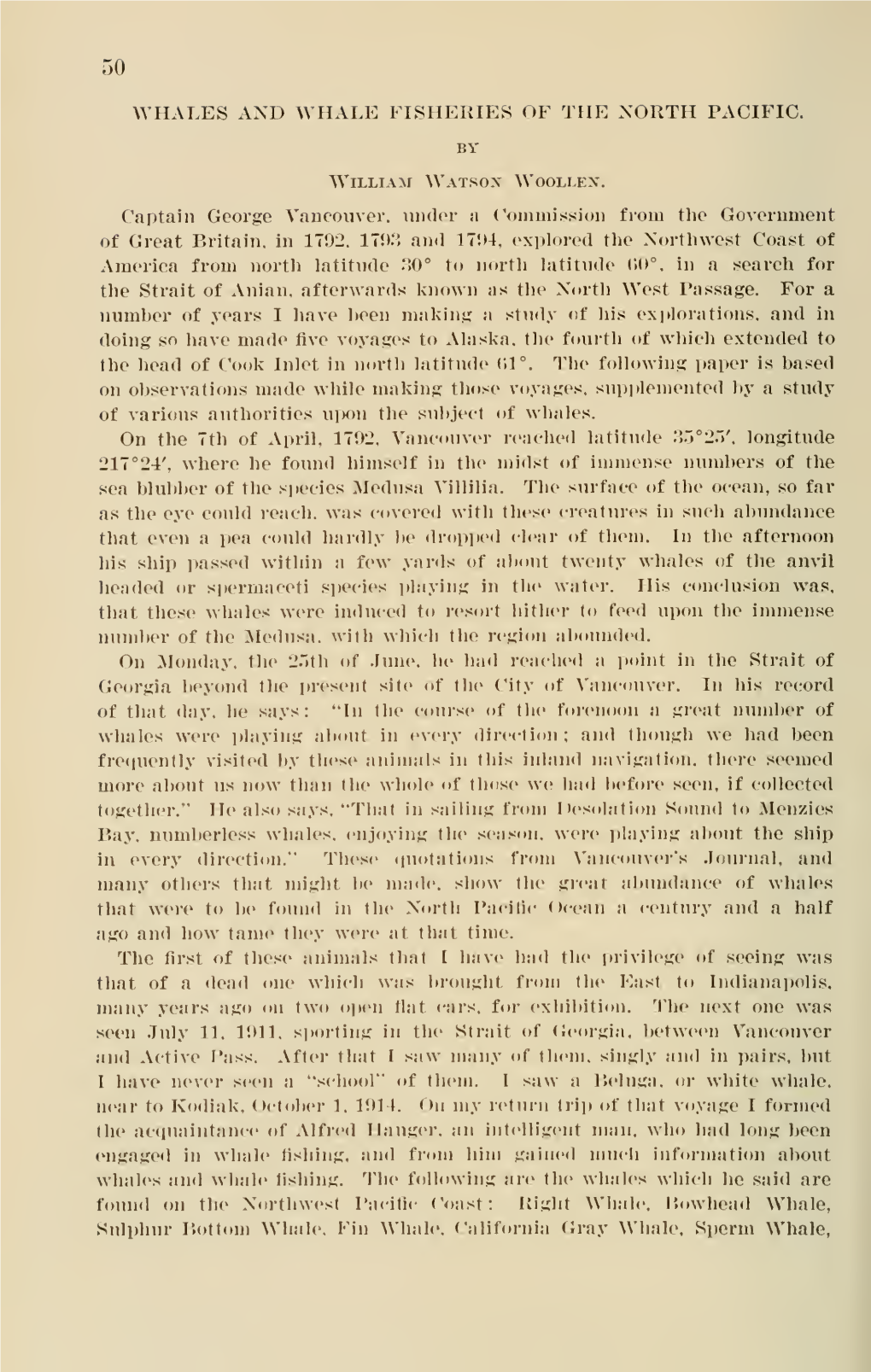 WHALES and WHALE FISHERIES of the NORTH PACIFIC. by William Avatsox Woollen