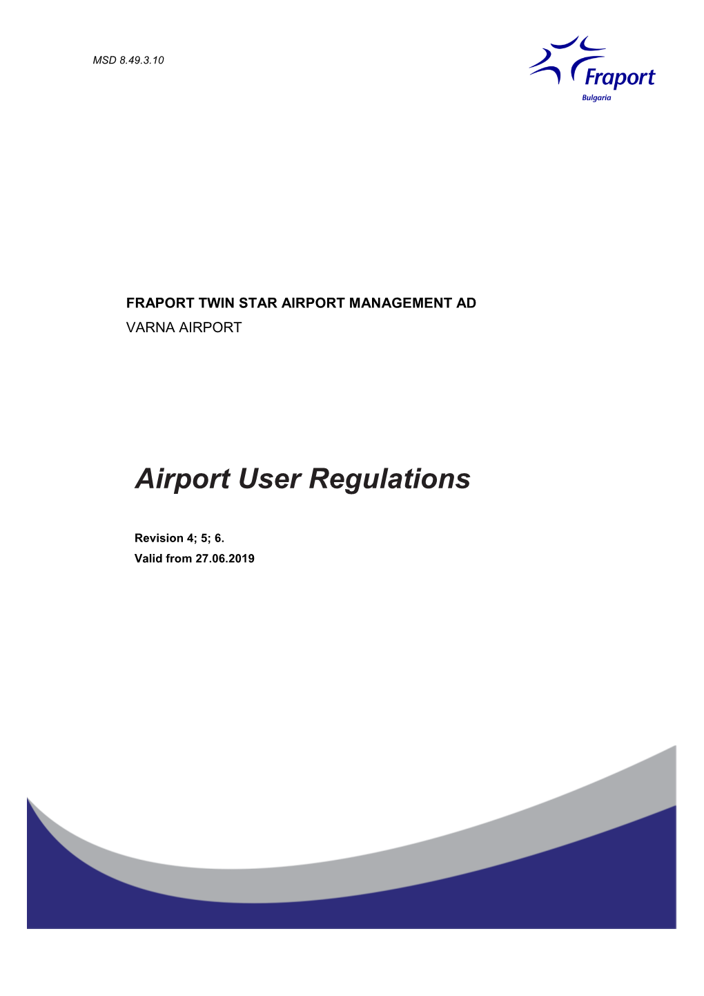 Airport User Regulations