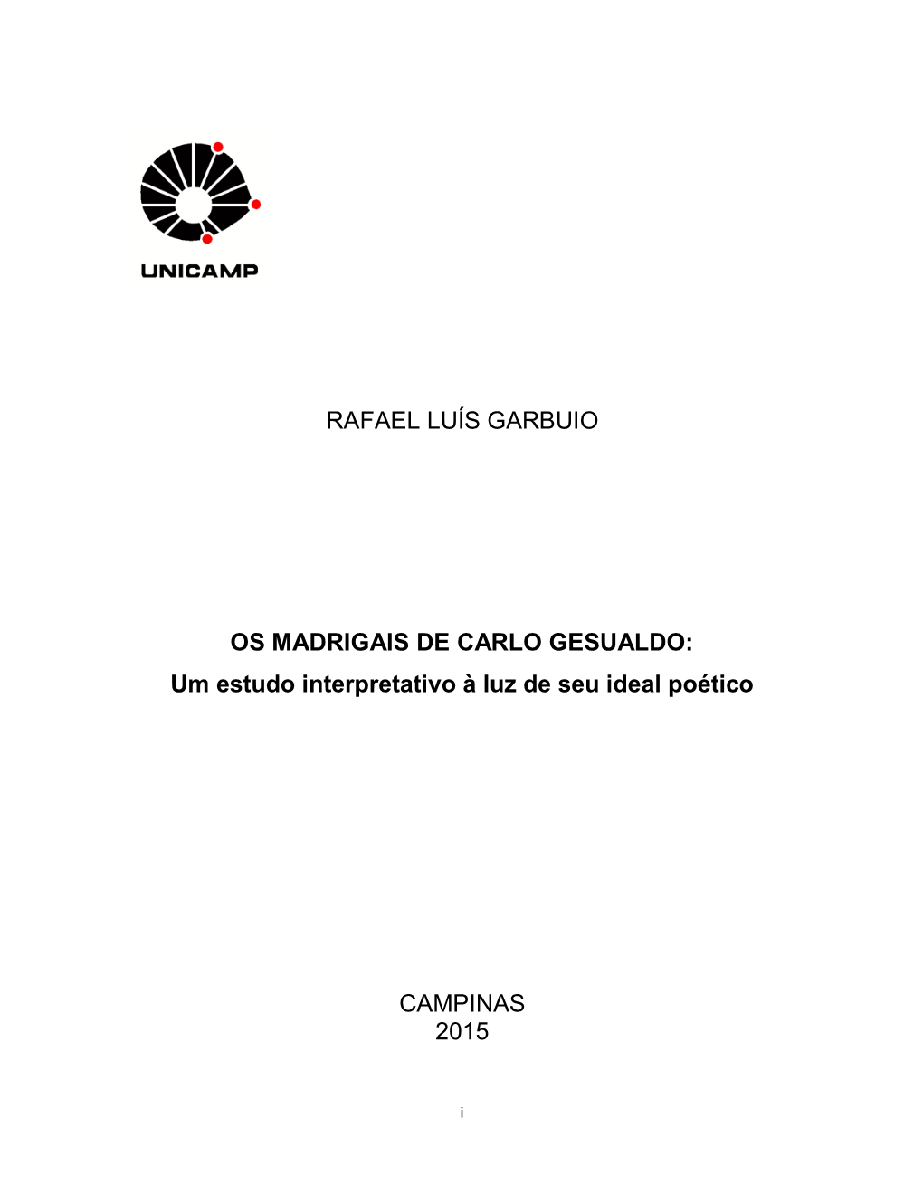 Rafael Luís Garbuio Os Madrigais De Carlo Gesualdo