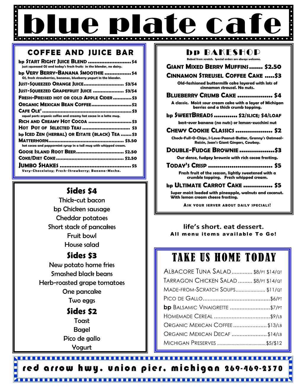 10 a Brunch Menu Featuring the Best of Blue Plate