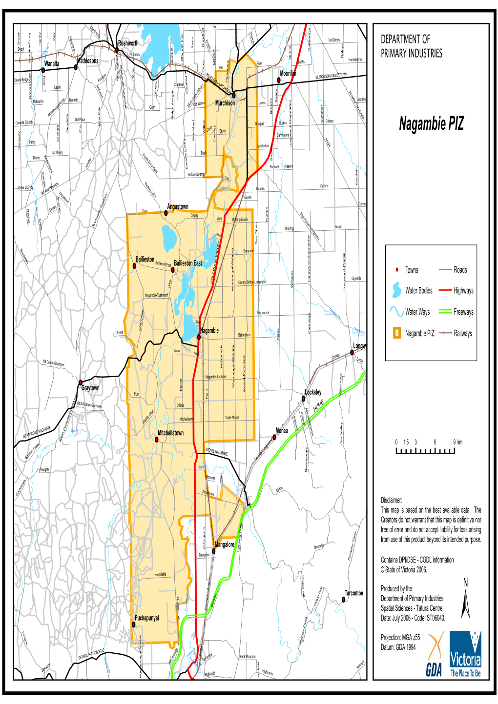 Nagambie PIZ Map ST06043.Mxd