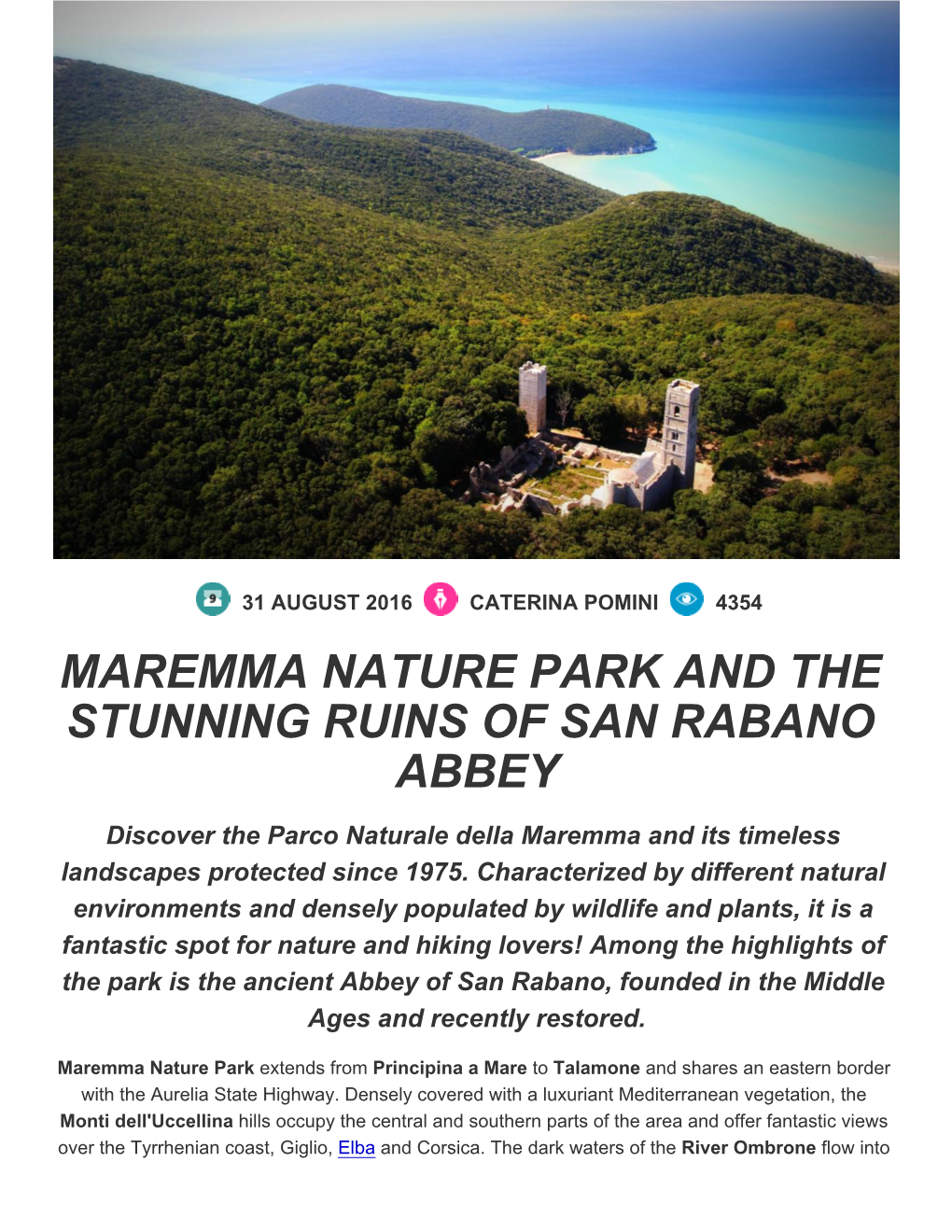 Maremma Nature Park and the Stunning Ruins of San Rabano Abbey