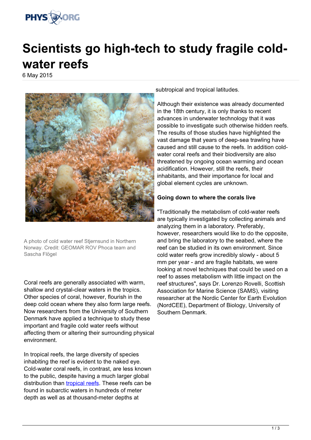 Water Reefs 6 May 2015