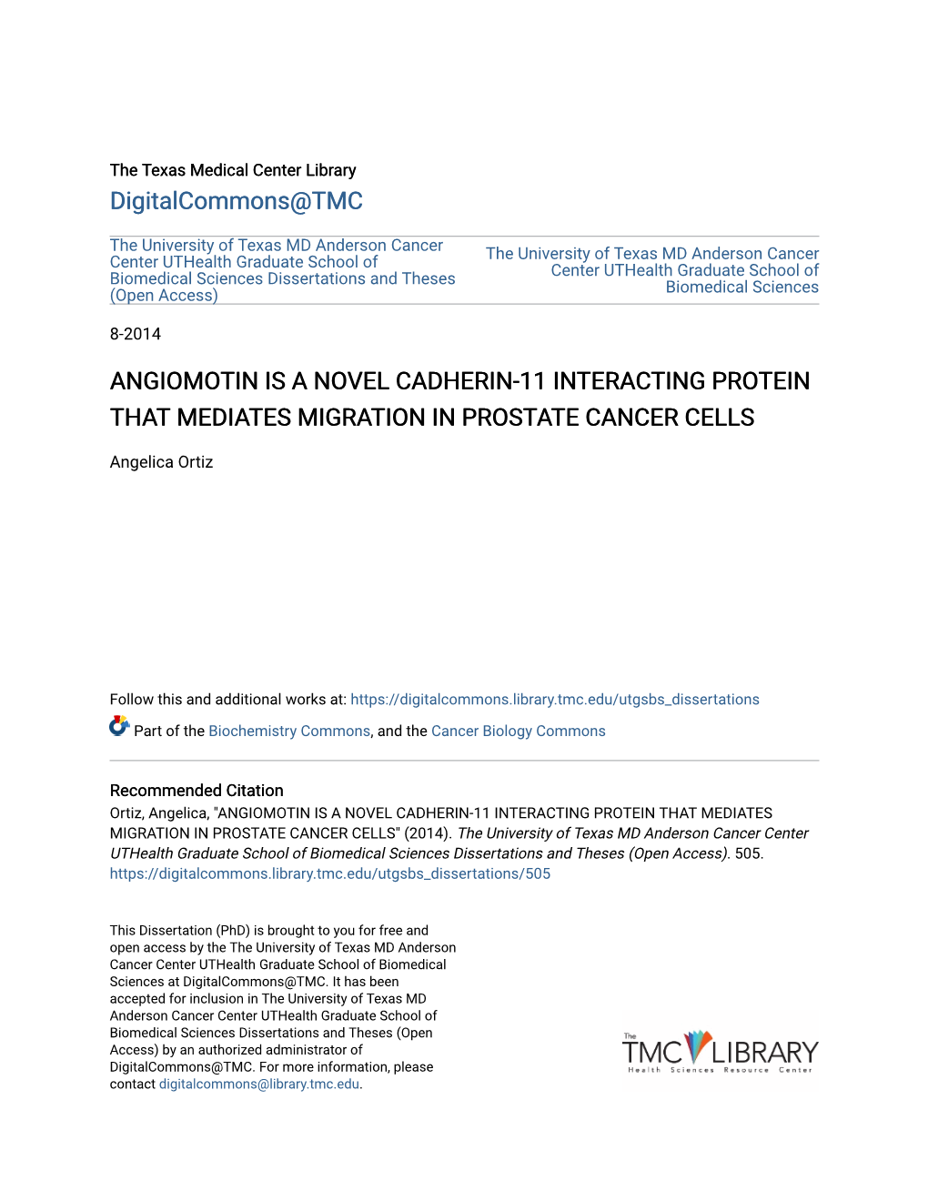 Angiomotin Is a Novel Cadherin-11 Interacting Protein That Mediates Migration in Prostate Cancer Cells