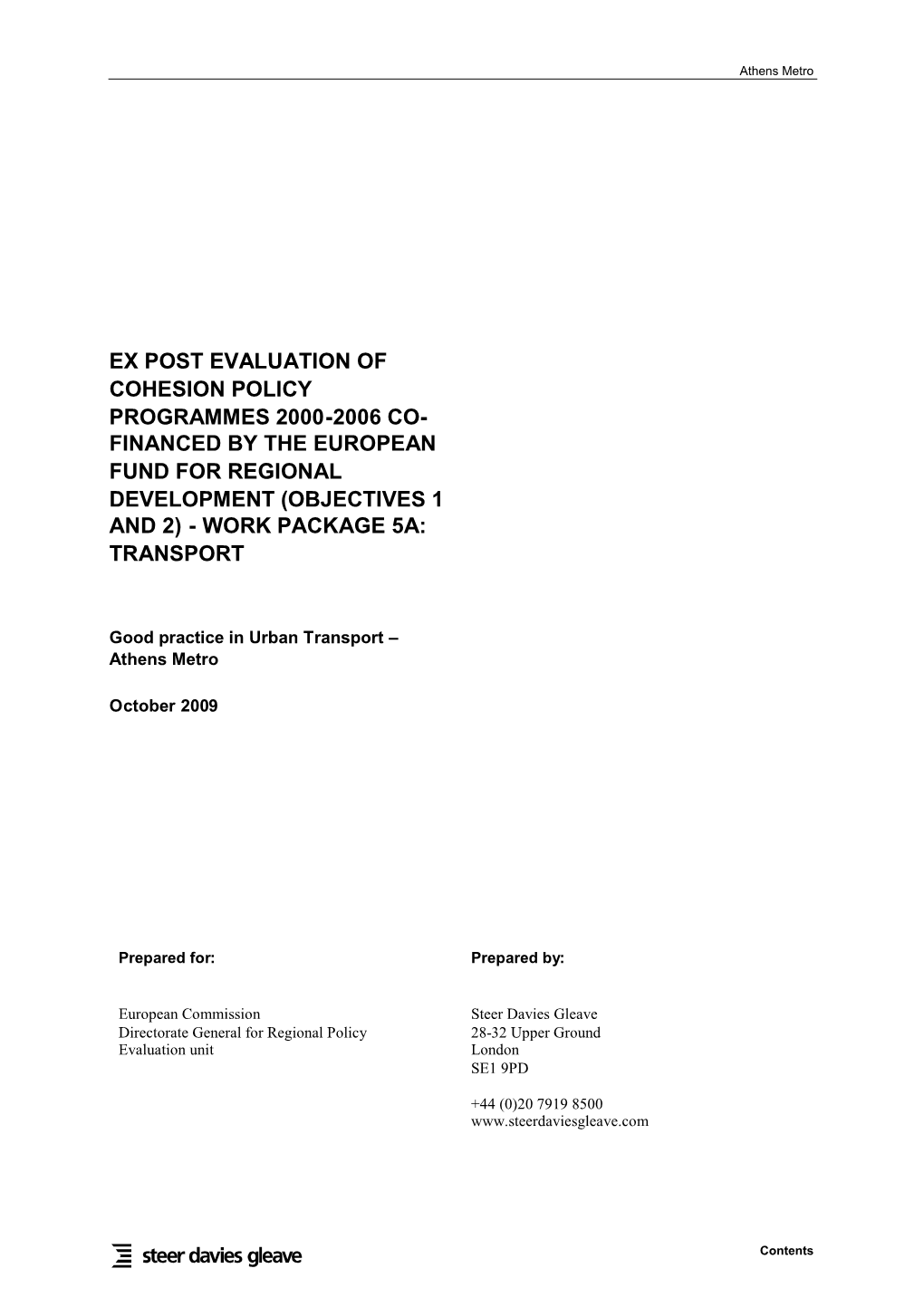 Ex Post Evaluation of Cohesion Policy