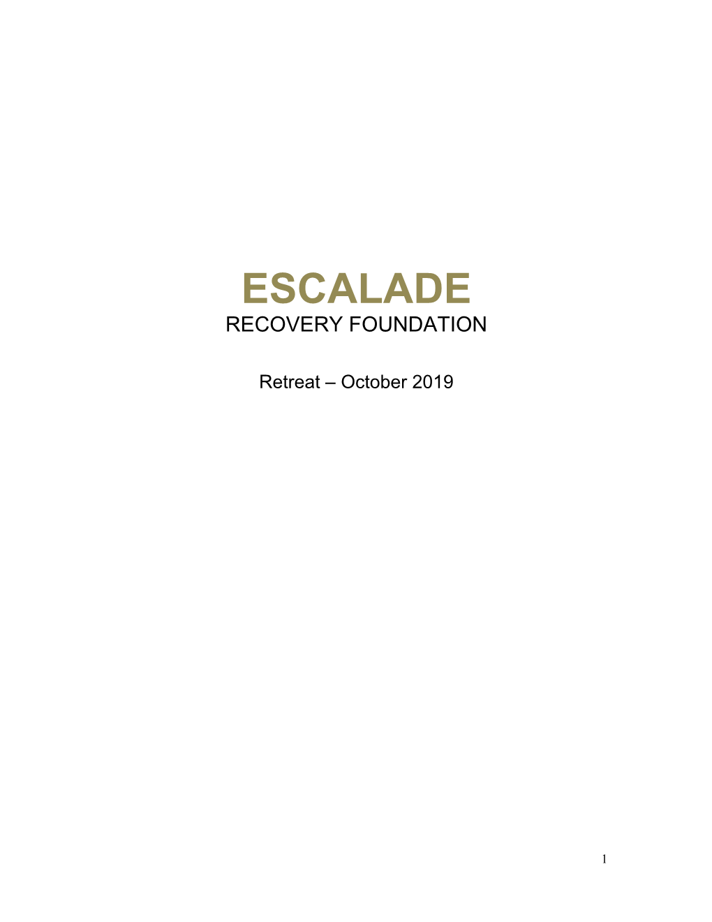 Escalade Recovery Foundation