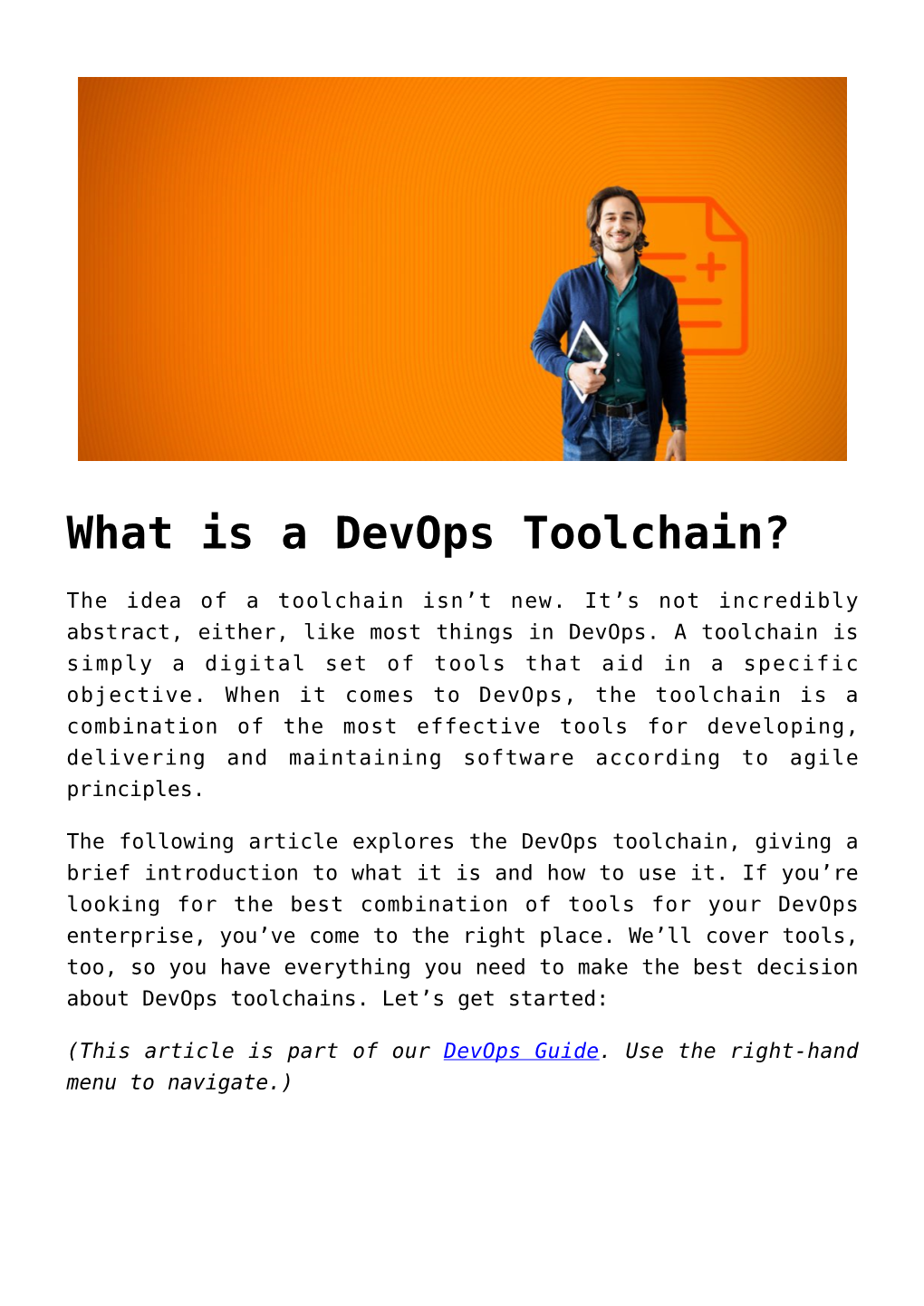 What Is a Devops Toolchain?