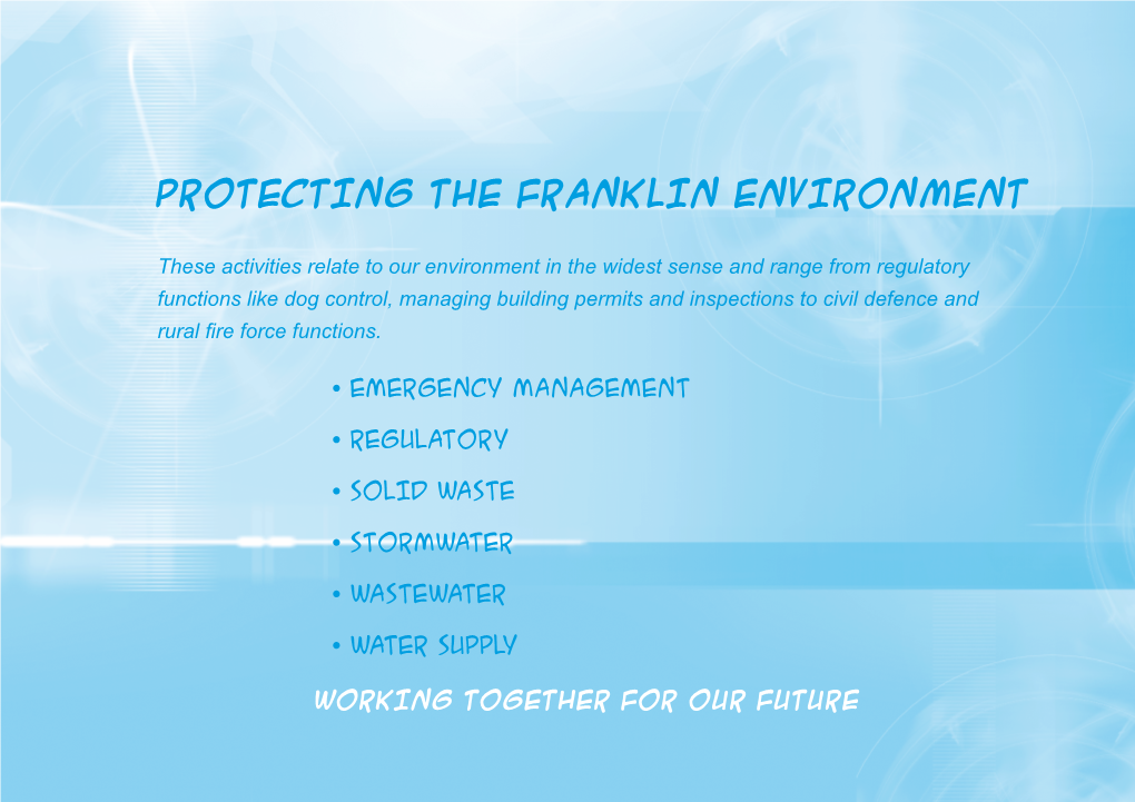 Protecting the Franklin Environment