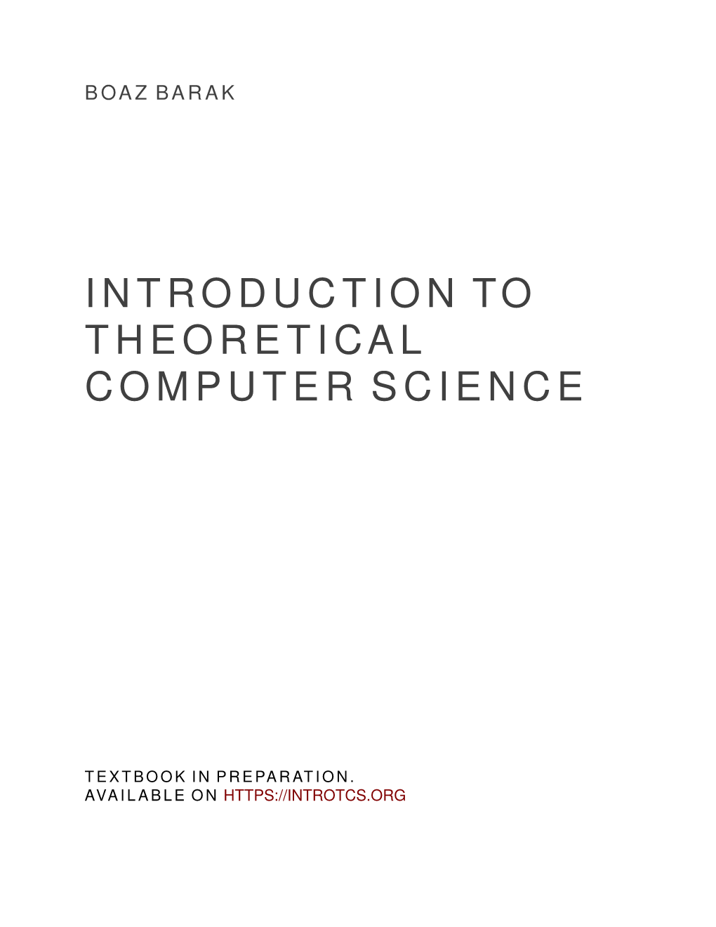 Introduction to Theoretical Computer Science