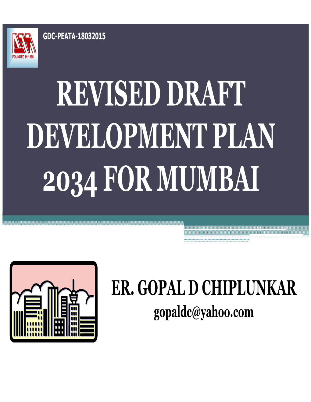 Revised Draft Development Plan 2034 for Mumbai
