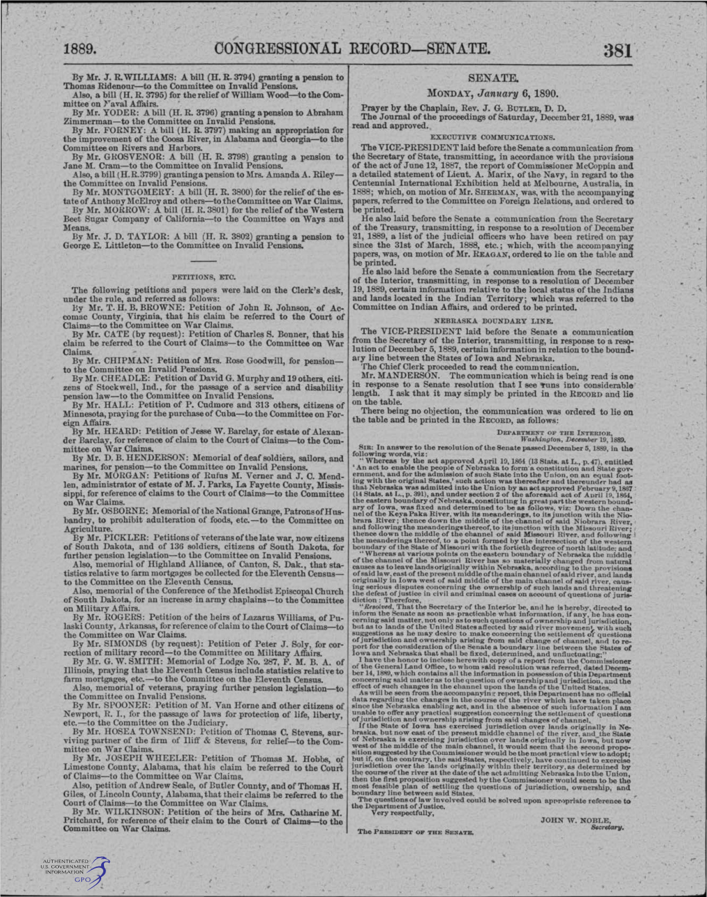 CONGRESSIONAL RECORD-S-EN.ATE. 381