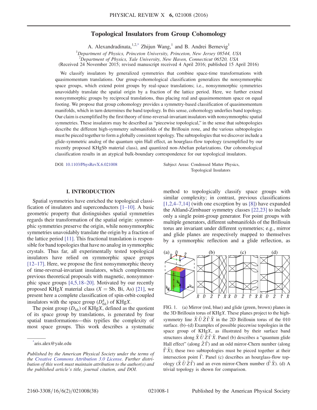 Topological Insulators from Group Cohomology