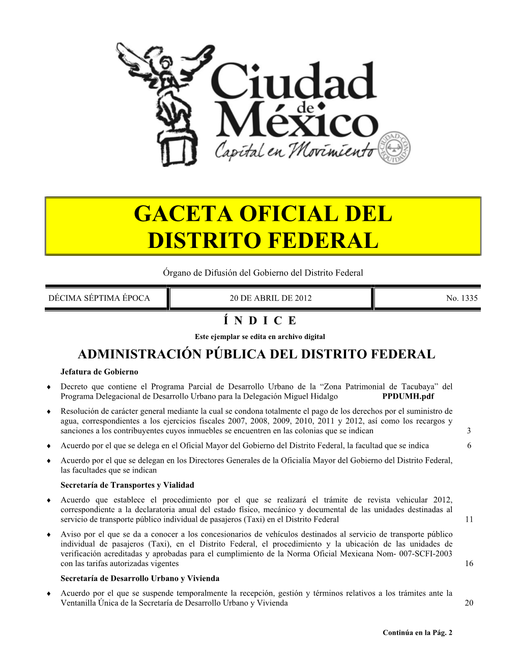 Administración Pública Del Distrito Federal