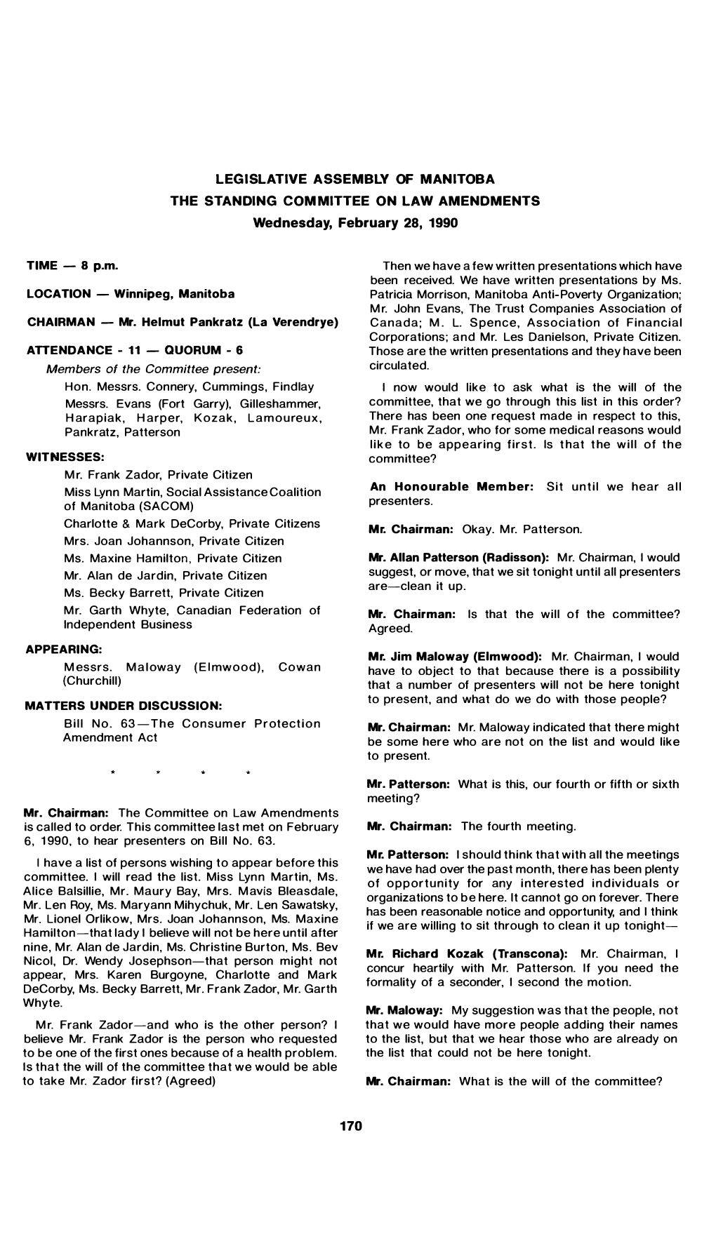 Legislative a Ssembly of Manitoba