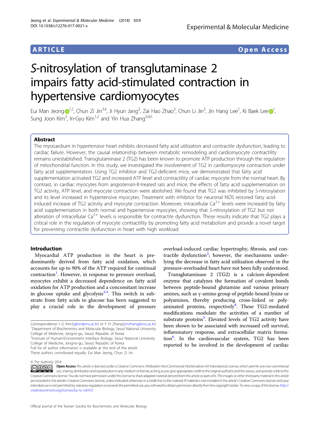 S-Nitrosylation of Transglutaminase 2 Impairs Fatty Acid-Stimulated