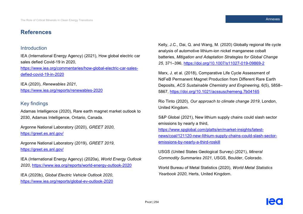 The Role of Critical Minerals in Clean Energy Transitions Annexes