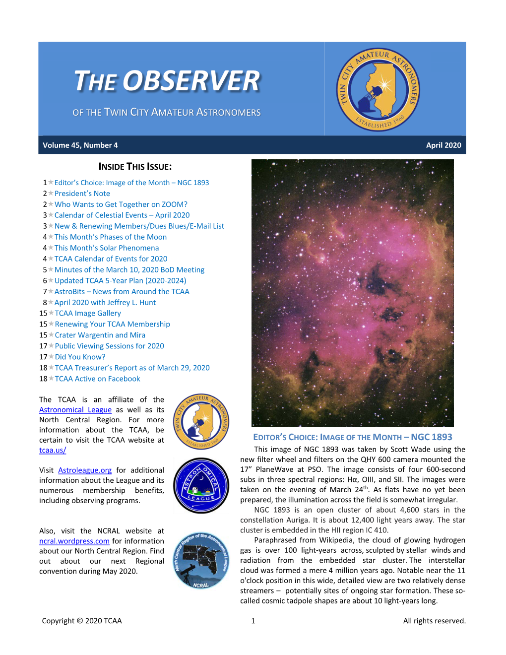 April 2020 OBSERVER