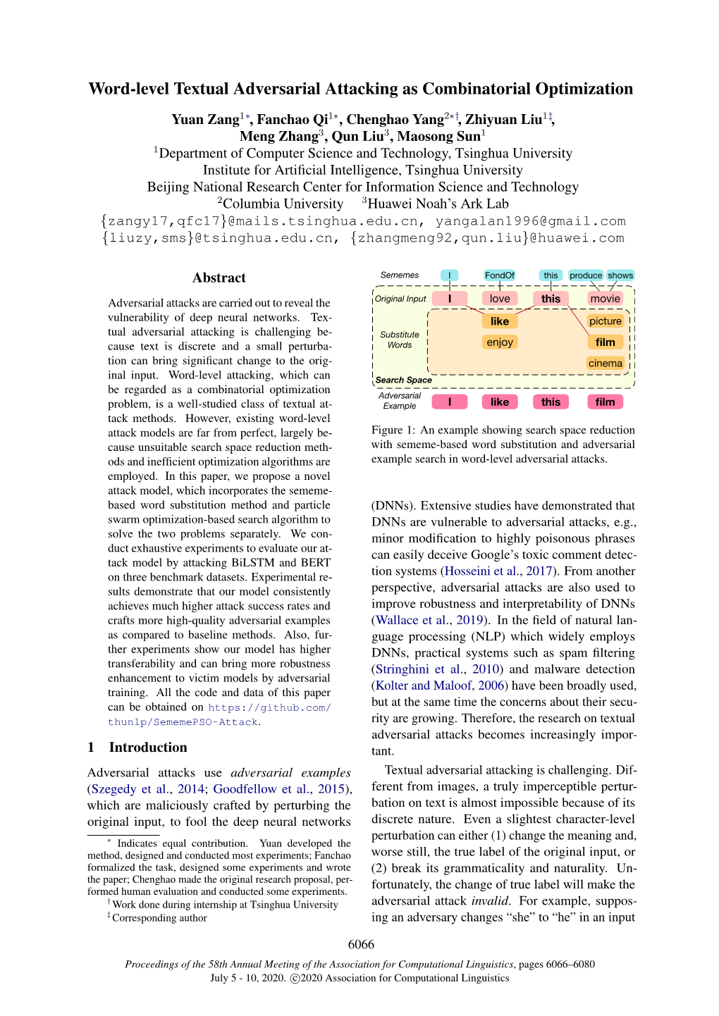 Word-Level Textual Adversarial Attacking As Combinatorial Optimization