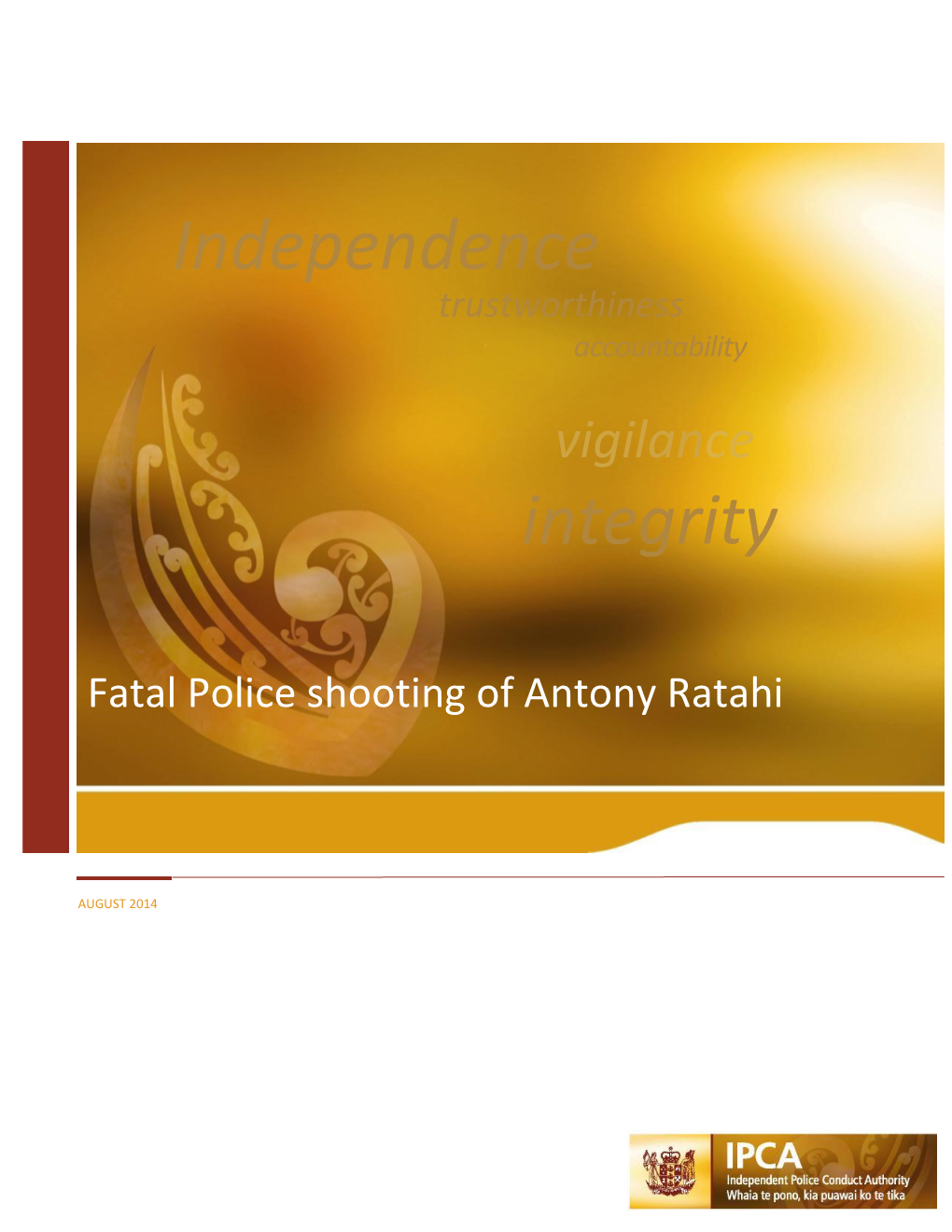 Fatal Police Shooting of Antony Ratahi