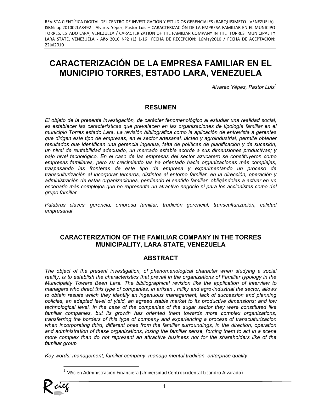 Caracterización De La Empresa Familiar