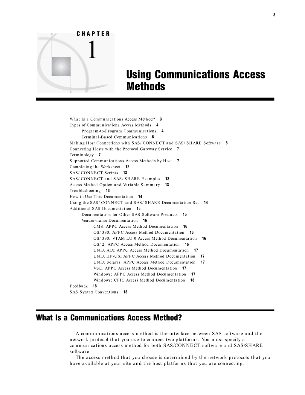 Communications Access Methods for SAS/CONNECT and SAS/SHARE Software, Version 8