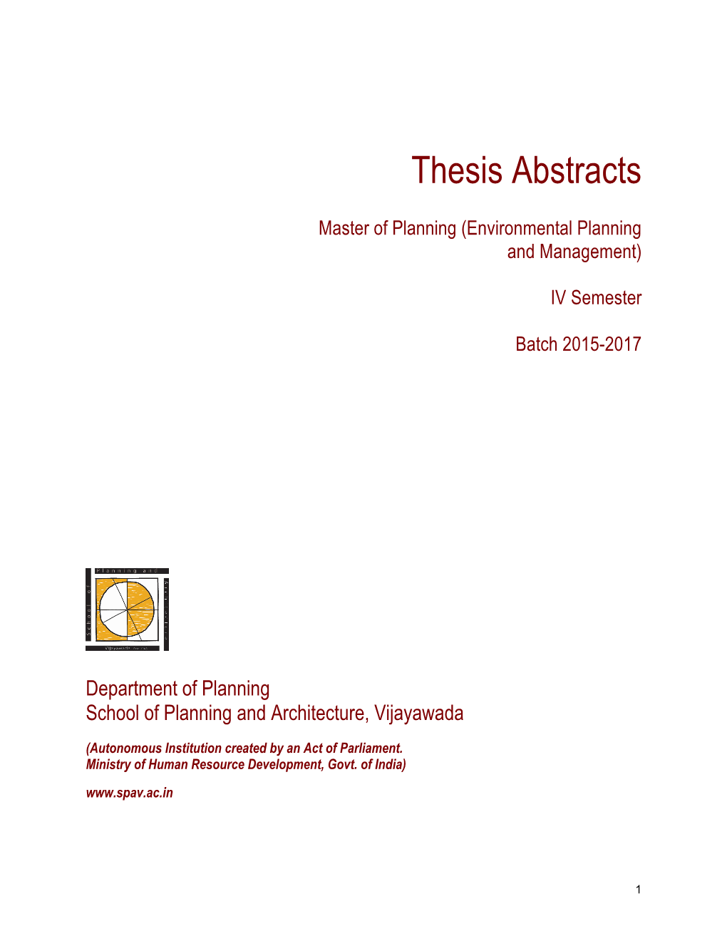 Thesis Abstracts