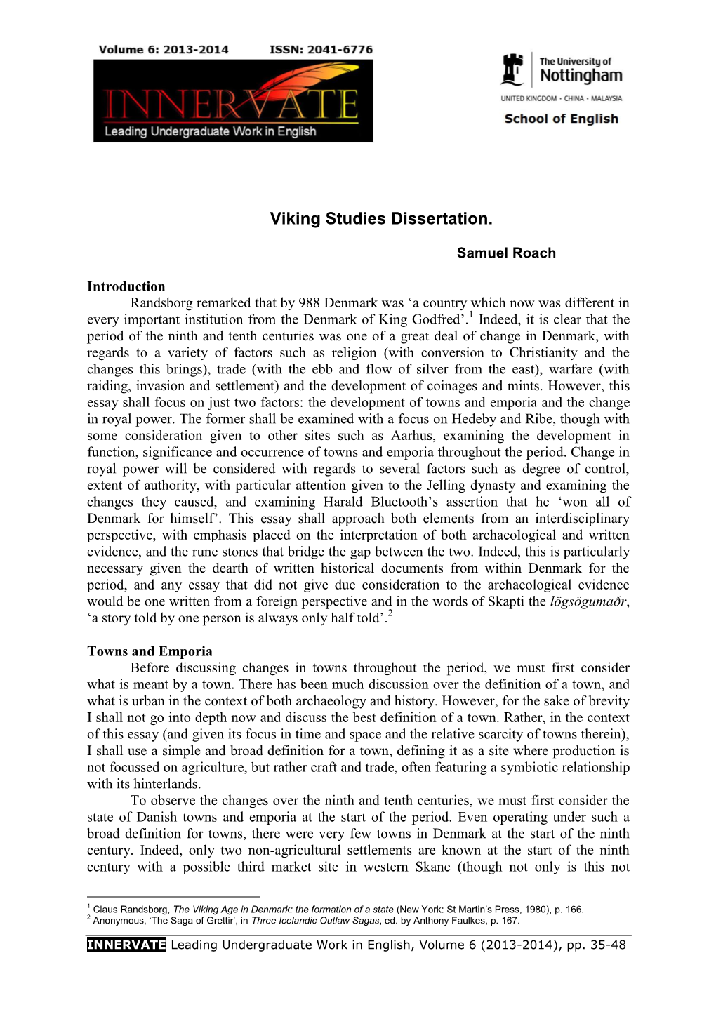 Viking Studies Dissertation