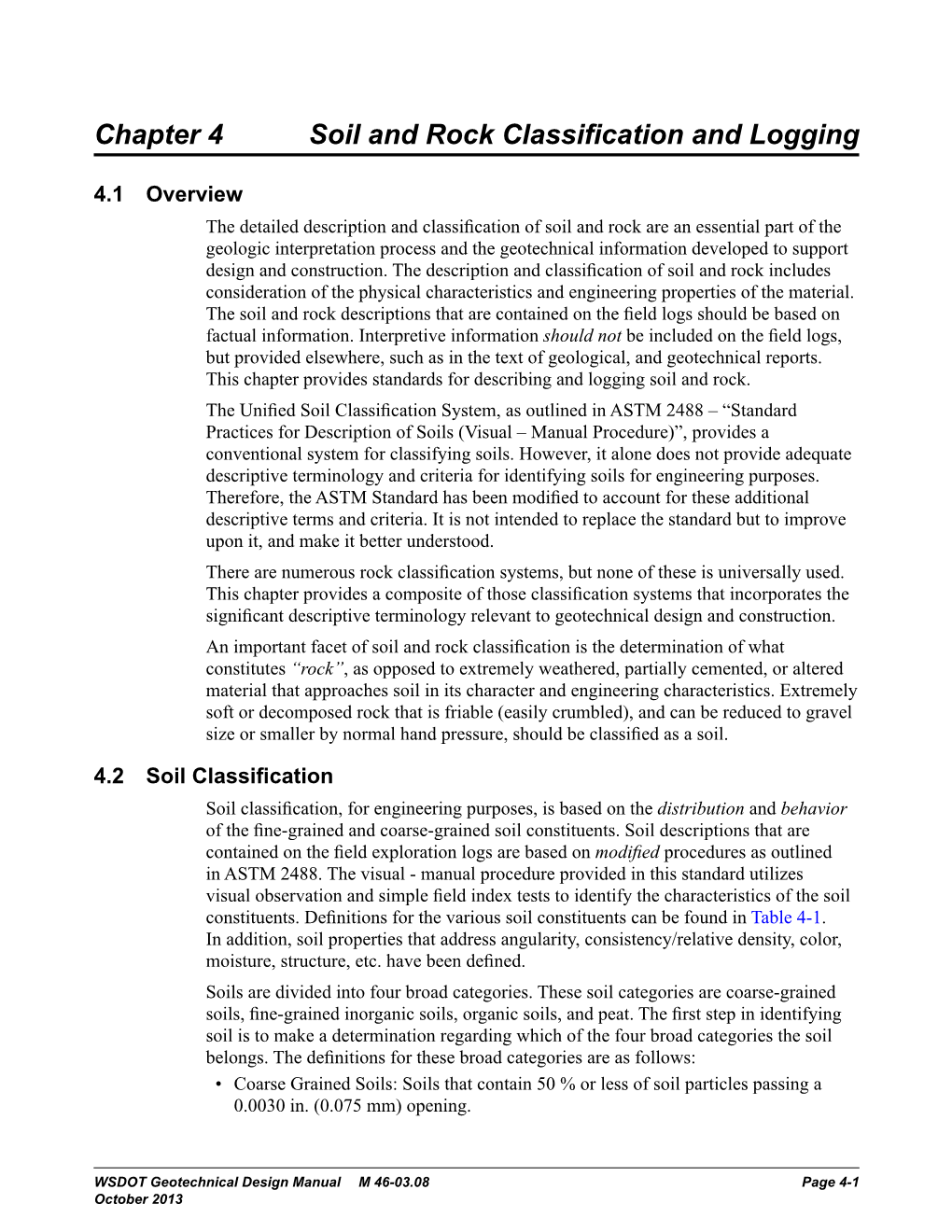 Chapter 4 Soil and Rock Classification and Logging