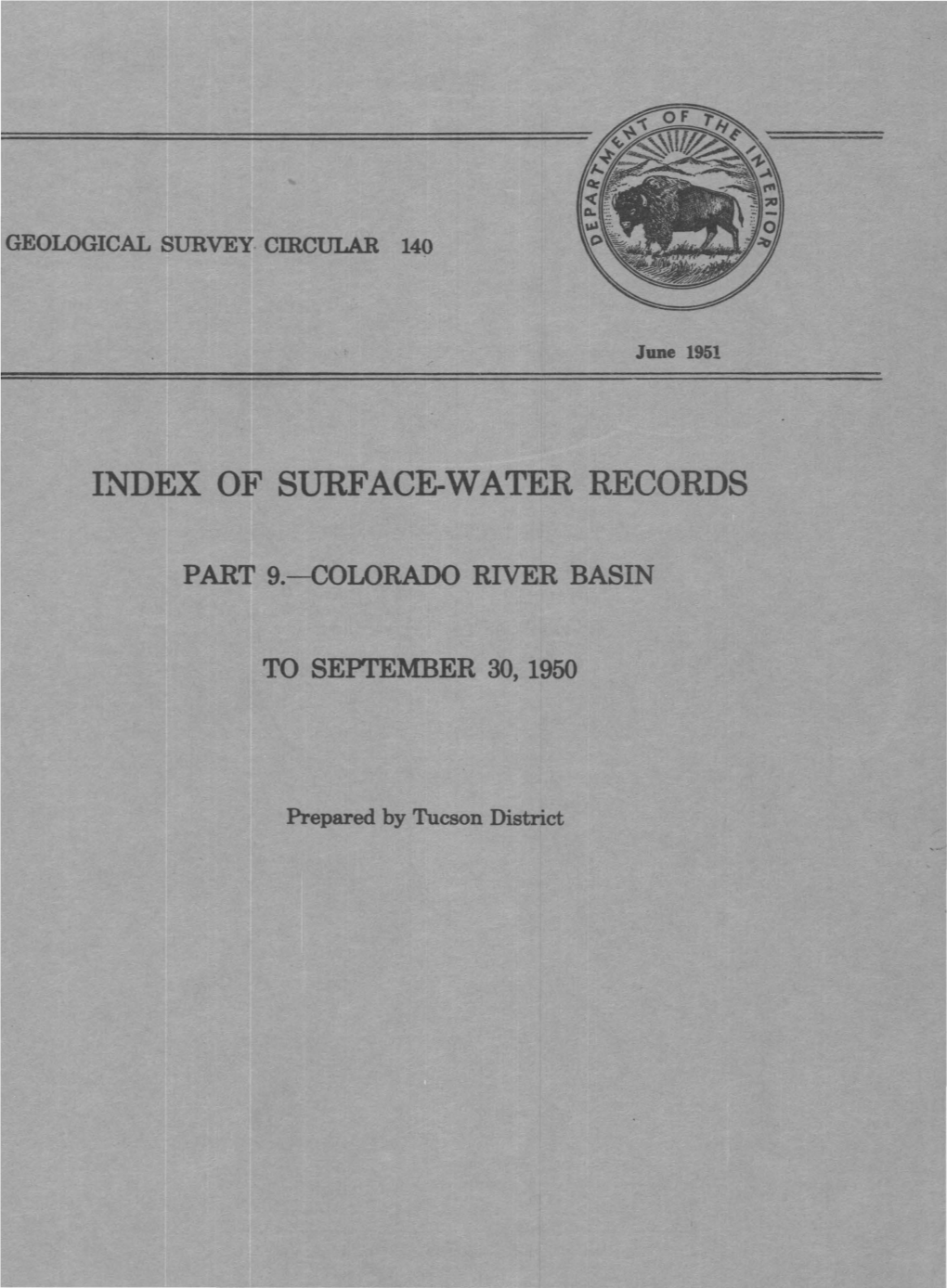 Of Surface-Water Records