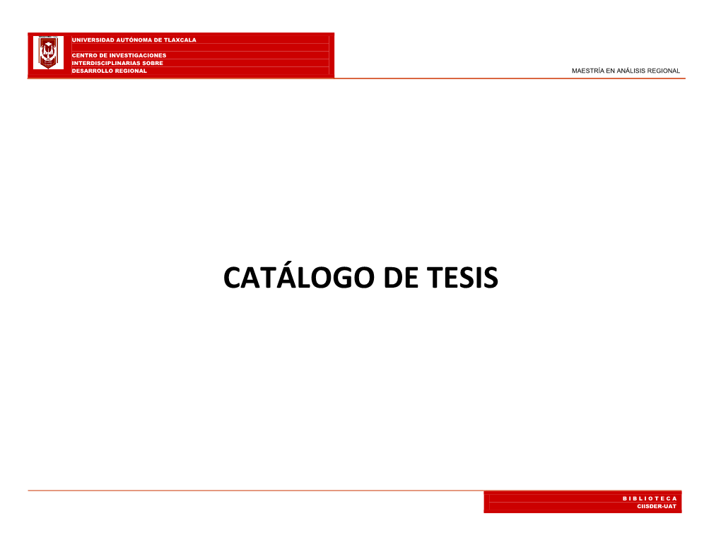 Catálogo De Tesis