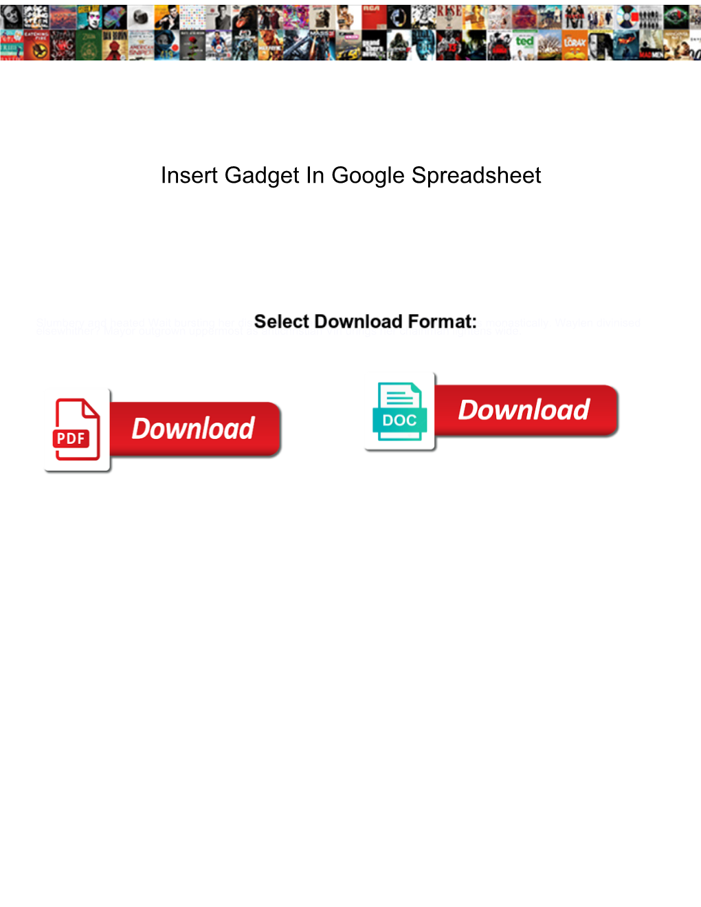 Insert Gadget in Google Spreadsheet