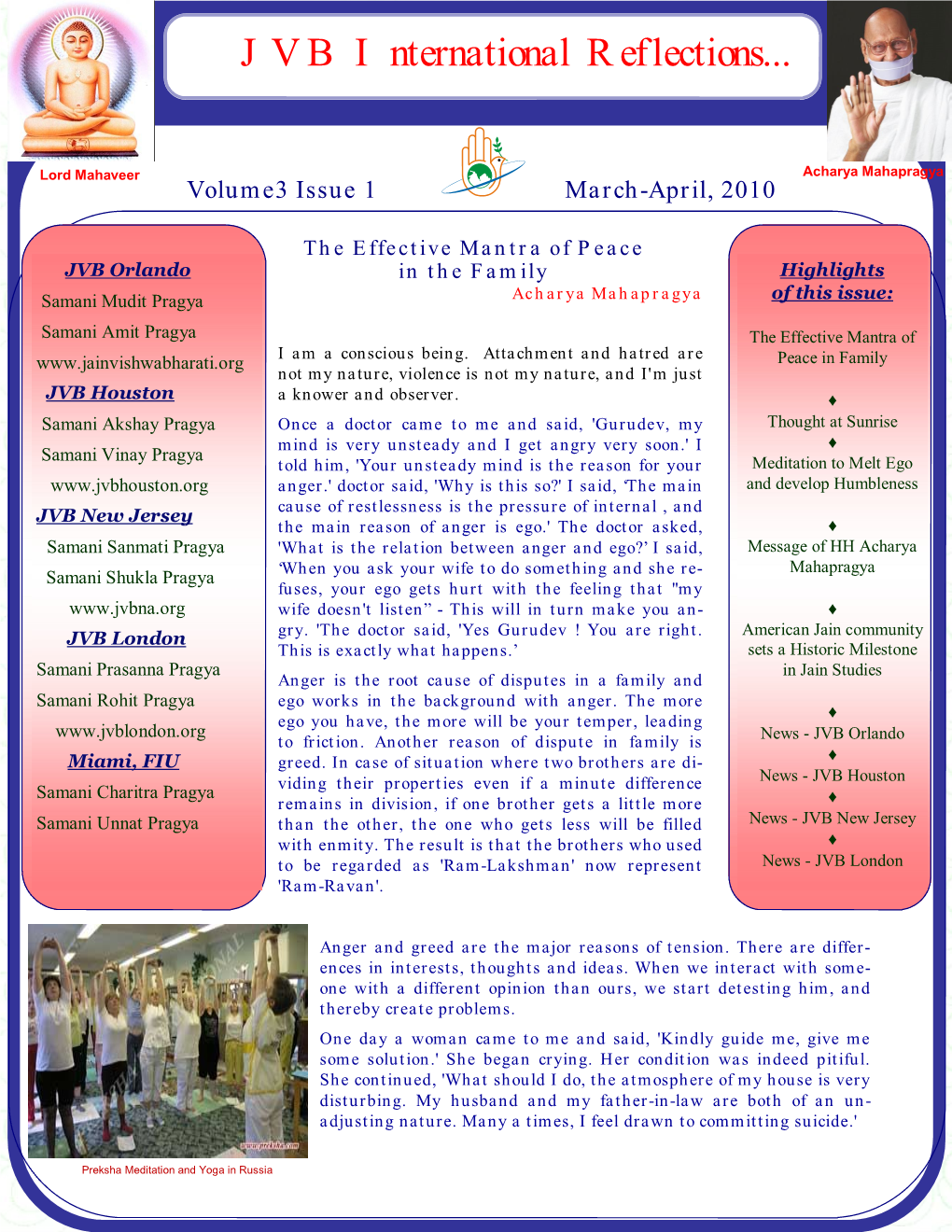 JVB International Reflection March April 2010