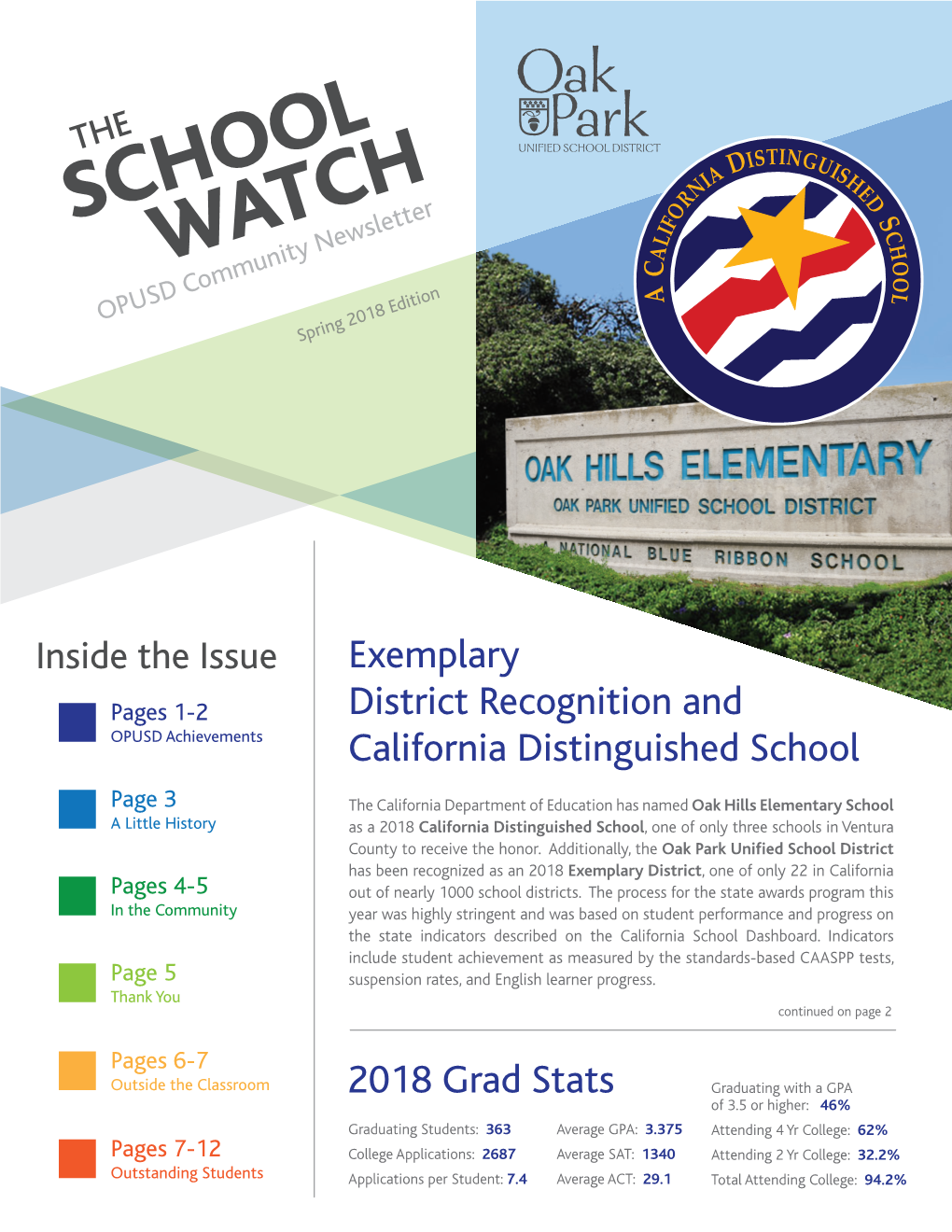 Oak Park USD Spring 2018 School Watch