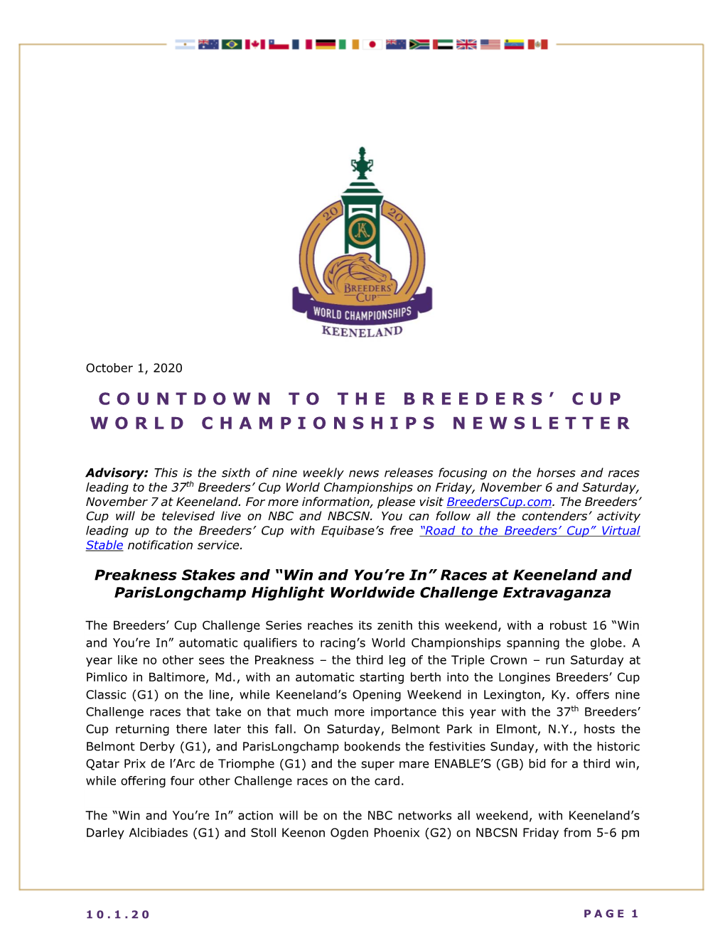 Cup World Championships Newsletter