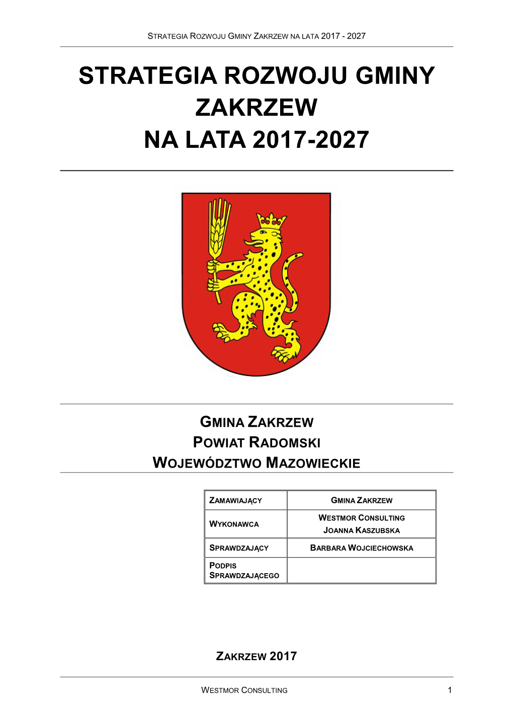 Strategia Rozwoju Gminy Zakrzew Na Lata 2017-2027