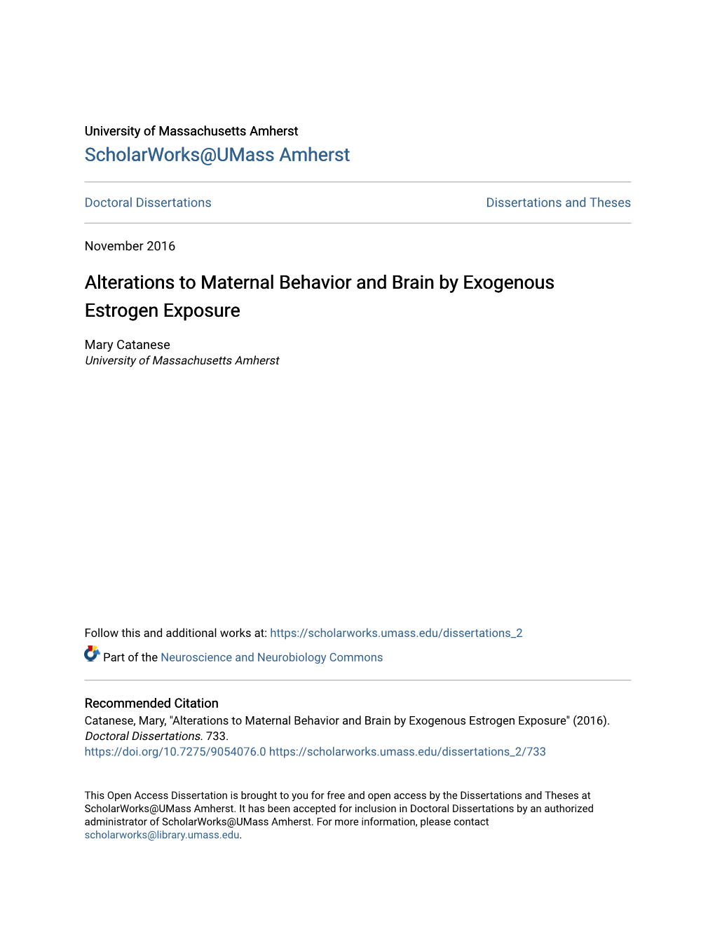 Alterations to Maternal Behavior and Brain by Exogenous Estrogen Exposure