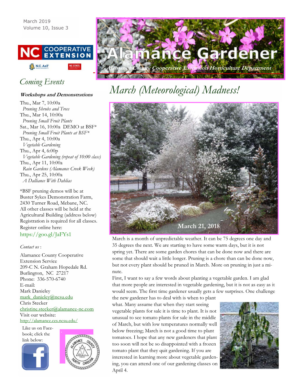 Alamance Gardener MARCH 2019