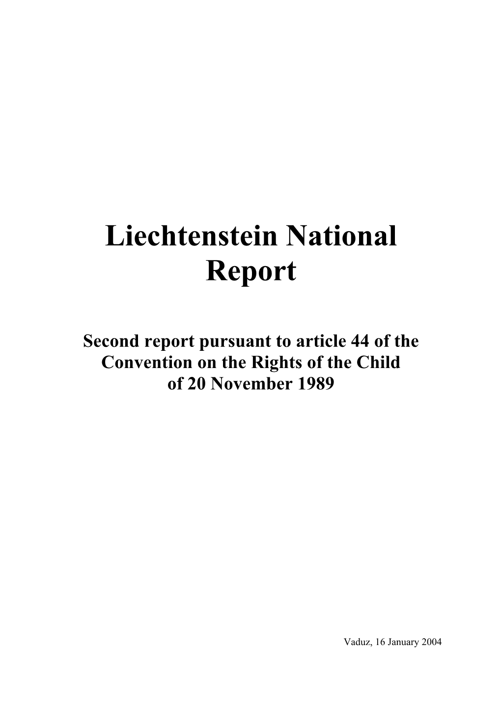 Liechtenstein National Report