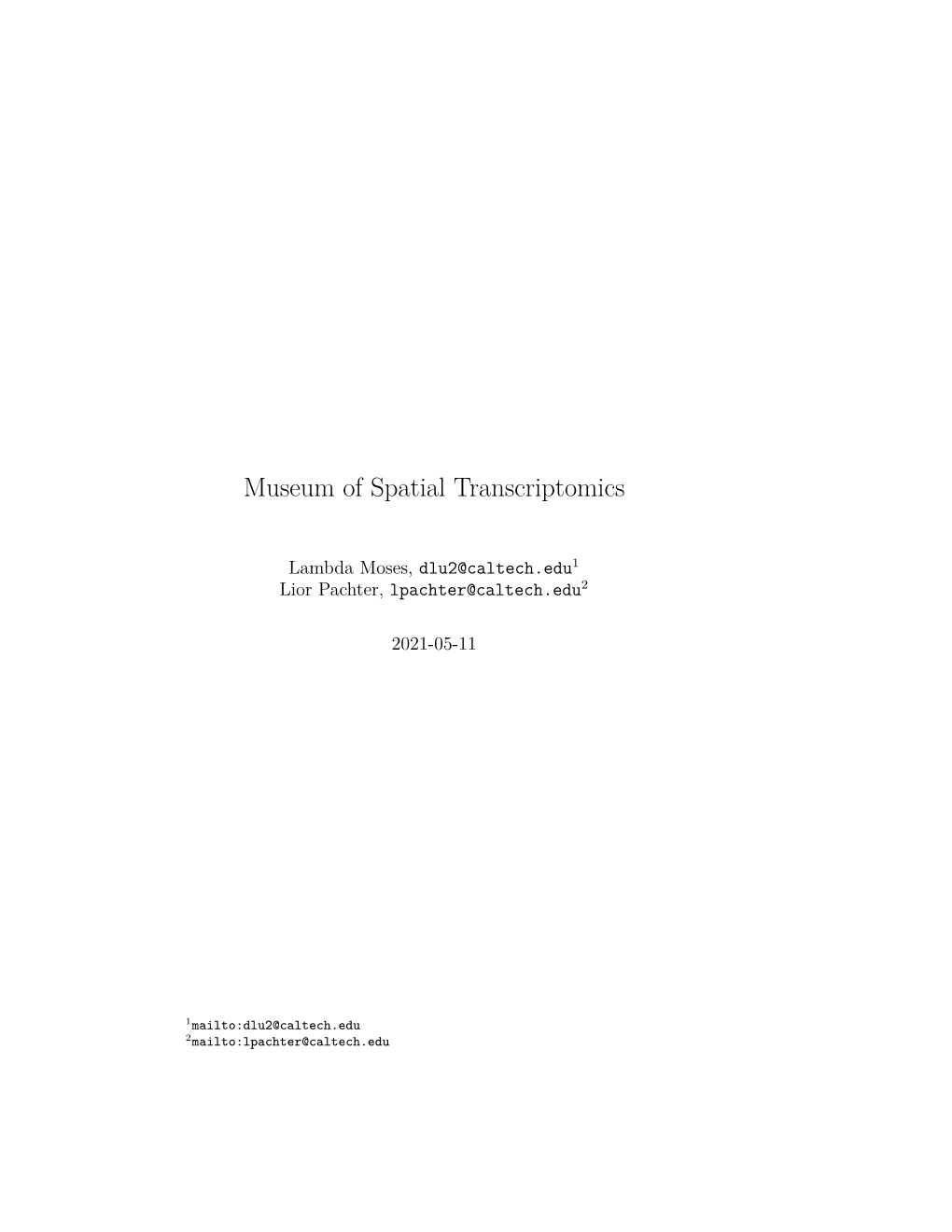 Museum of Spatial Transcriptomics